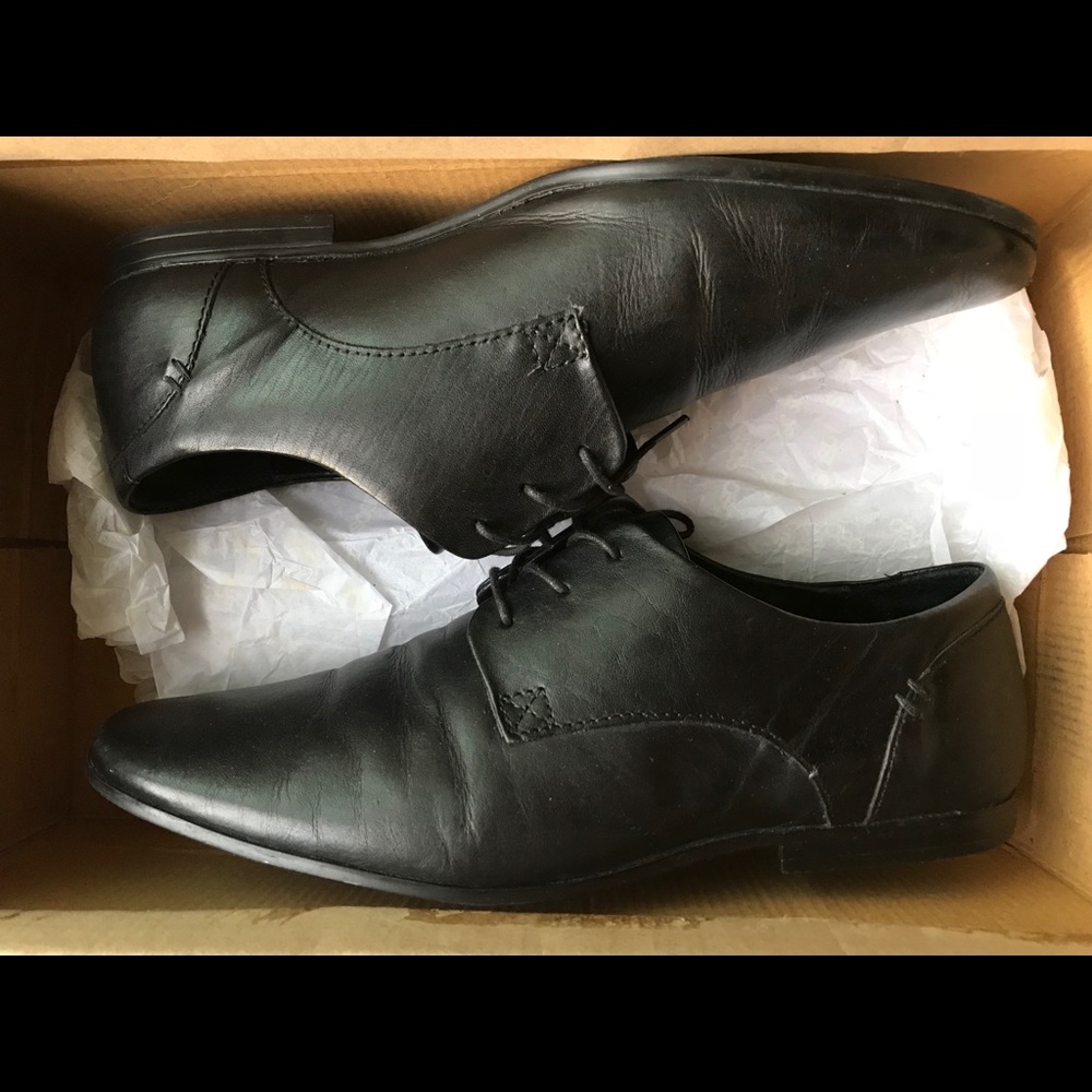 ASOS Black Derby Shoes in Leather Size 7M